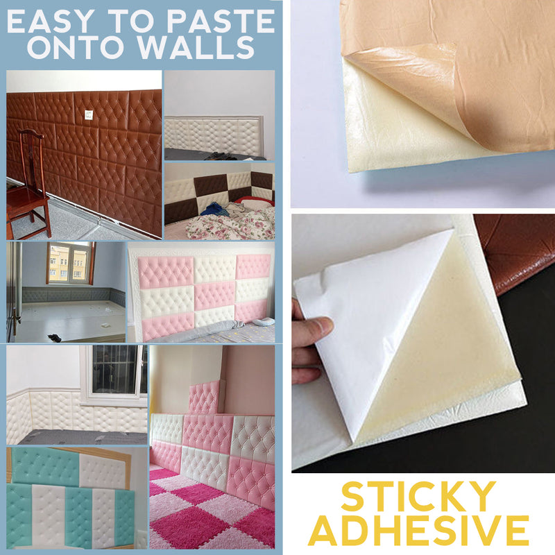 idrop 3D PE Soft Sponge Wall Cushion Self Adhesive Sticker [ 30CM x 60CM x 12MM ] [ 1pc ]