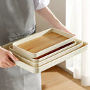 idrop Japanese Style Minimalist Food & Drink Serving Tray / Dulang Hidang Makanan & Minuman / 大号木板图案塑料面托盘