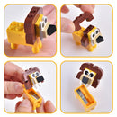 idrop Kid's Animal Building Block Sharpener [ 24pcs per set | Lion & Elephant / Giraffe & Toucan ]
