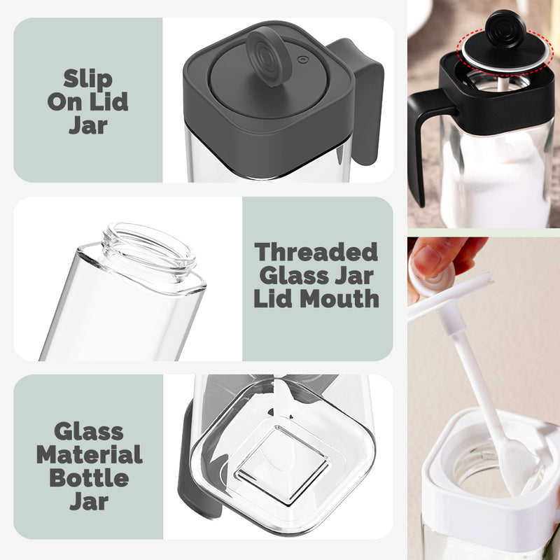 idrop [ 250ml ] Multifunctional Kitchen Glass Season Jar Container for oil, salt sugar honey