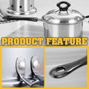 idrop 20CM Single Handle Soup Pan Cooking Pot with Lid Cover