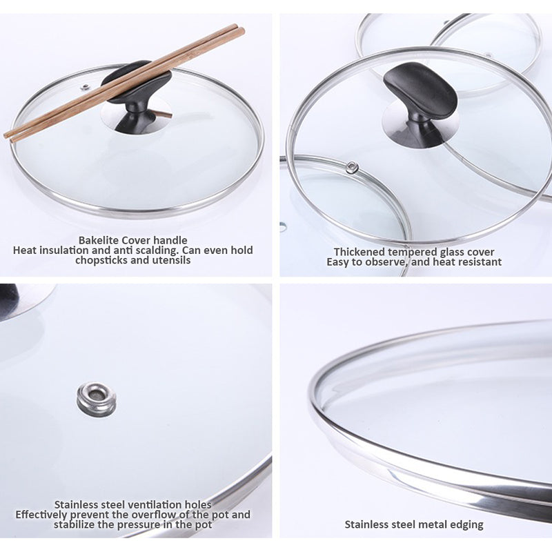 idrop 28CM Cooking Pan Pot Tempered Glass Lid Cover / Penutup Gelas Kaca Periuk Kuali 28CM / 28CM蒸锅锅玻璃盖盖