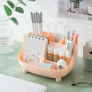 idrop Multifunction Storage Box For Stationary & Makeup / Kotak Penyimpanan Barang Pelbagai Guna Alat Tulis Dan Alatan Solek / 塑料桌面文具收纳盒