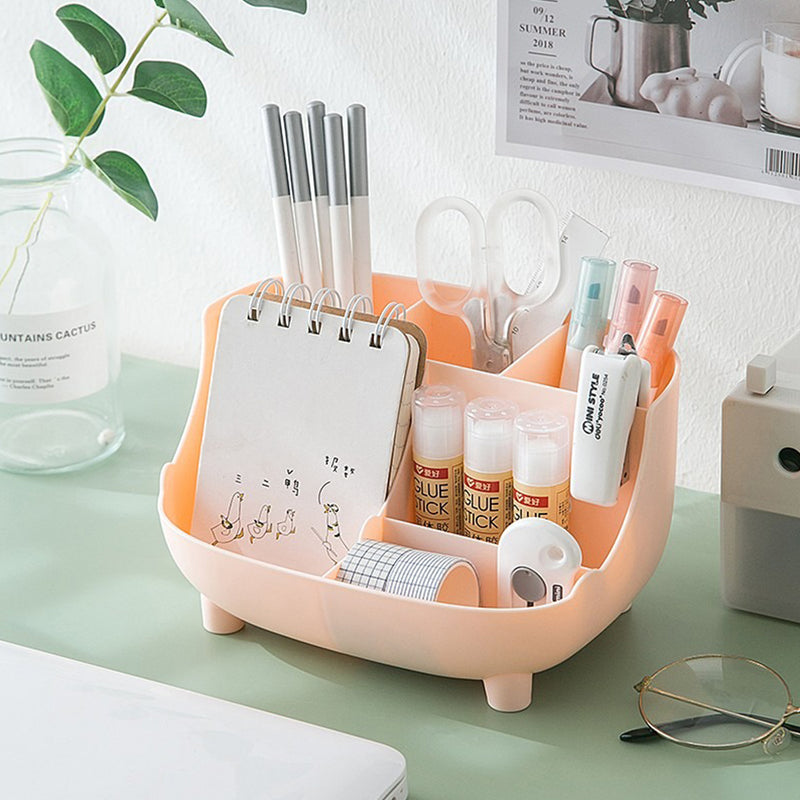 idrop Multifunction Storage Box For Stationary & Makeup / Kotak Penyimpanan Barang Pelbagai Guna Alat Tulis Dan Alatan Solek / 塑料桌面文具收纳盒