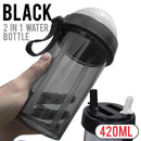 idrop 2 in 1 Dual-side Separate Portable Drinking Water Bottle + 2 Drink Straw