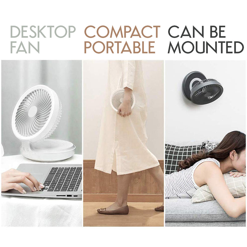 idrop 2 IN 1 Foldable Portable USB Rechargeable Fan with LED Lights