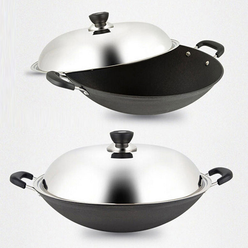 idrop [ 42CM ] Iron Casted Nonstick Cooking Wok