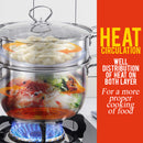 idrop 2 Layer Stainless Steel Kitchen Cooking & Steaming Cookware Pot [ 16cm / 18cm / 20cm ]