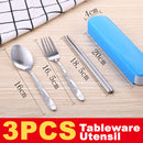 idrop [ 3PCS ] Spoon Fork & Chopsticks Kitchen Eating Utensil Tableware Set + Storage Box