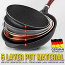 idrop 32CM Non Stick 5 Layer  Scratch Resistant Frying Cooking Wok with Lid Cover