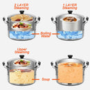 idrop 40CM Double Layer Stainless Steel Steam Pot Steamer Cooker / Periuk Masak & Stim Keluli tahan Karat / 40CM双层不锈钢蒸锅和炊具