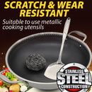 idrop [ 36CM ] Smokeless & Nonstick Honeycomb Kitchen Cooking Wok with Glass Lid / Kuali Memasak Tidak Lekat bersama Penutup Kaca / 玻璃盖无烟不粘蜂窝厨房炒锅