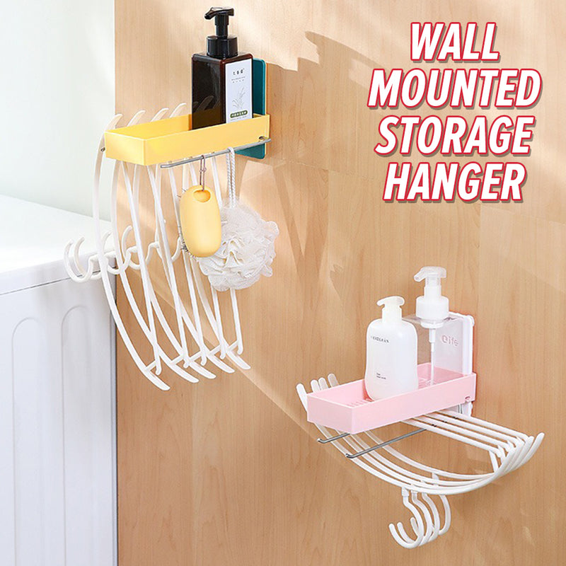 idrop Multifunctional Wall Mounted Hanger Shelf Rack & Foldable Hanger / Rak Gantung Penyimpanan & Penggantung Baju Boleh Lipat / 多功能壁挂式衣架架和可折叠衣架