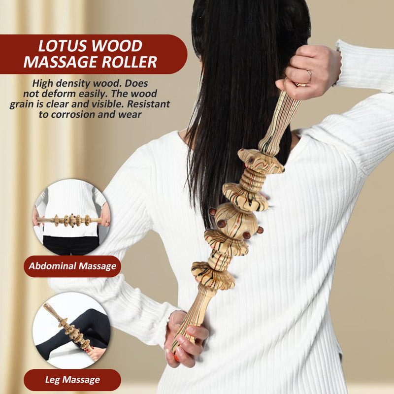 idrop Wooden Body Massager Roller / Alat  Penggelek Pengurut Badan Kayu / 木制身体按摩滚轮
