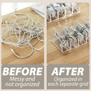 idrop [ 8 SLOT ] Table Desktop USB Data Cable & Accessory Storage Box / Kotak Penyimpanan Kabel USB & Aksesori / 塑料透明8格不带盖桌面数据线收纳盒(桌面数据线收纳神器)25*8.5*4.8CM