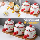 idrop [ 250ml ] Seasoning & Spices Ceramic Jar / Balang Seramik Perasa & Rempah / 陶瓷罐 水果带把陶瓷彩罐(混色)