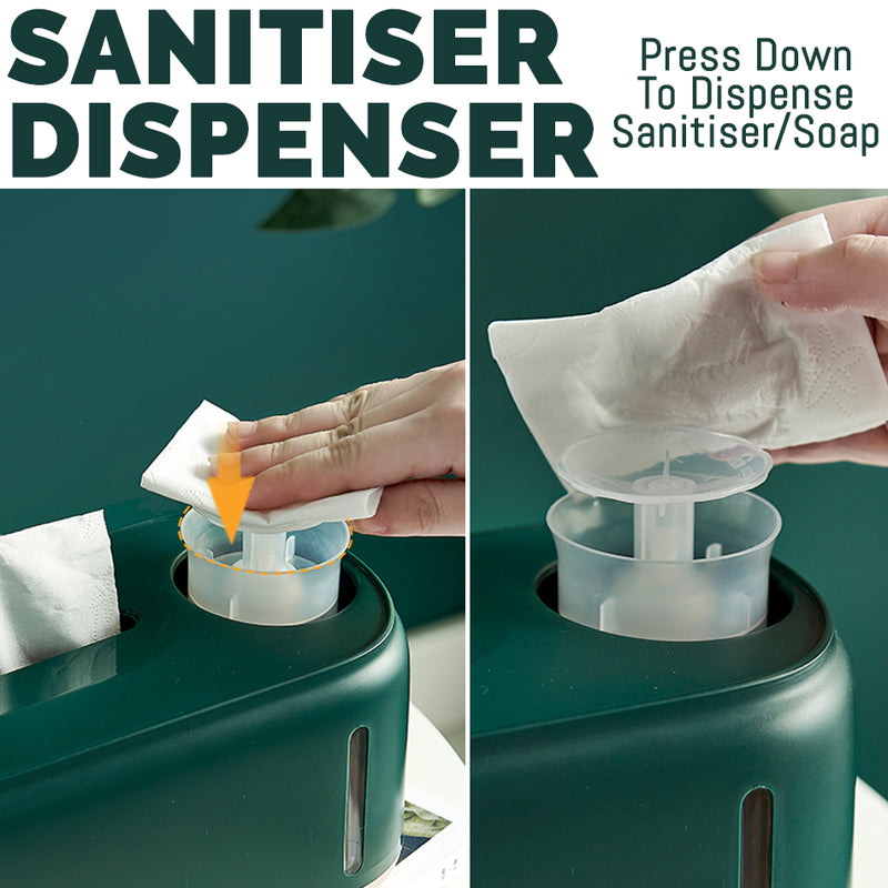 idrop 2 IN 1 Household Tissue Box with Hand Press Sanitiser Dispenser