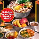 idrop Disposable Takeaway Tin Foil Food Storage Bowl Pot with Lid Cover