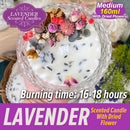 idrop LAVENDER Scented with Dried Flower Buds Candle / Lilin Lavender dengan Bunga kering Aromatherapy Lilin Wangi / 薰衣草干花蕾蜡烛