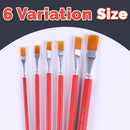 idrop 6pcs Flat Head Paint Brush Set