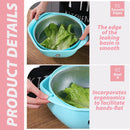 idrop [ 23CM ] Double Layer 360° Rotating Stainless Steel Drain Basket / Mangkuk Basuh Sayur / 360度旋转篮