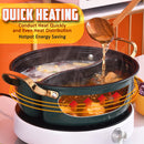 idrop [ 2 IN 1 ] Kitchen Mandarin Duck Hotpot Nonstick Maifan Stone Coating Stainless Steel 304  / Periuk Hot Pot Tidak Lekat Dua Dalam Satu / 32CM一体成型二味鸳鸯火锅304材 彩色