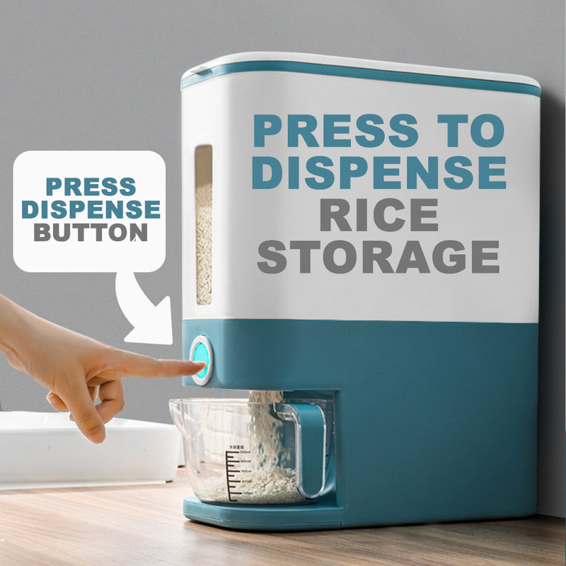 idrop [ 10KG Storage ] Kitchen Household Rice Cereal Storage Sealed Container Dispenser