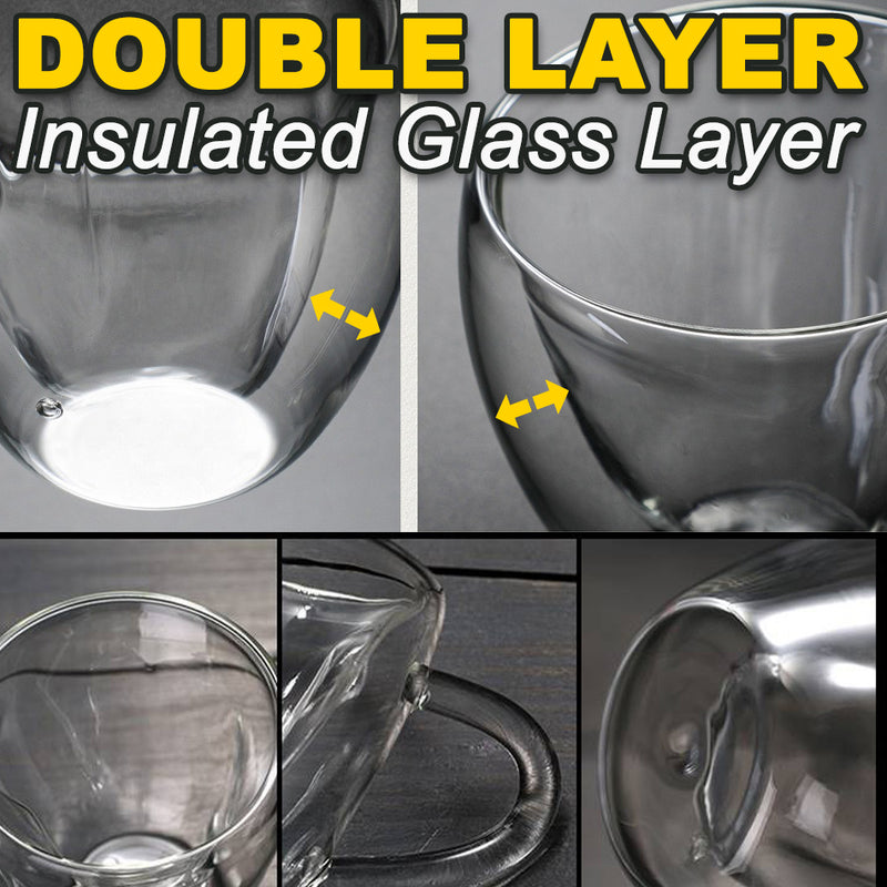 idrop [ 240ml ] Love Heart Inner Shape Glass Cup Double Insulated Layer / Gelas Minuman 2 Lapis Bentuk Hati / 240ML大号心形双层玻璃杯