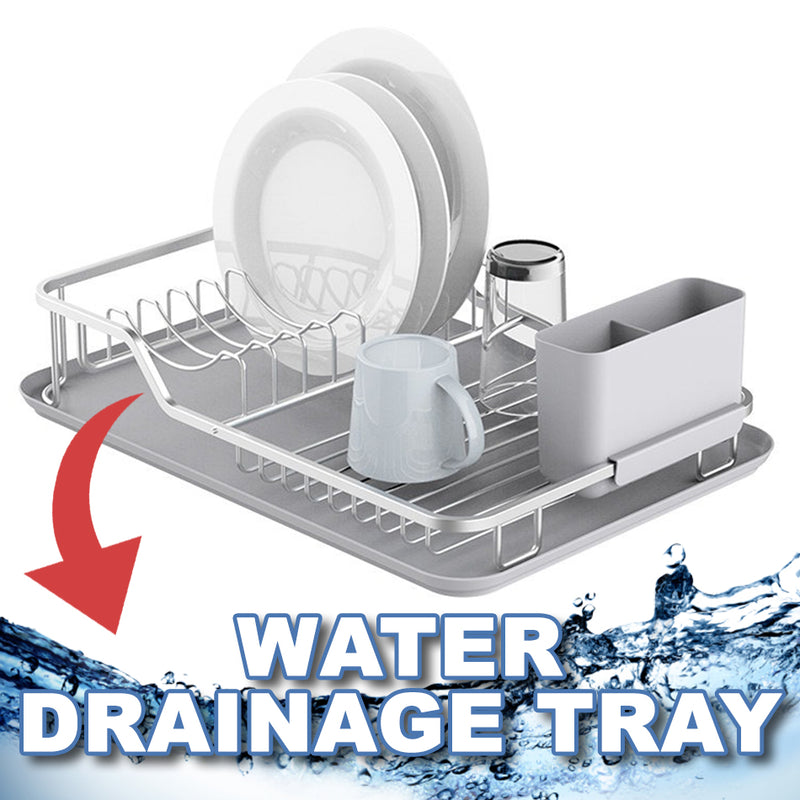 idrop Kitshen Storage Rack Drainer Shelf for Plates Dishes Cups and Utensils / Rak Pinggan Mangkuk Cawan dan Perkakas / 铝碗碟架(银色