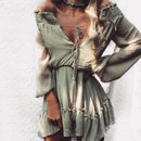 idrop Women's V-Neck Summer Casual Loose Dress