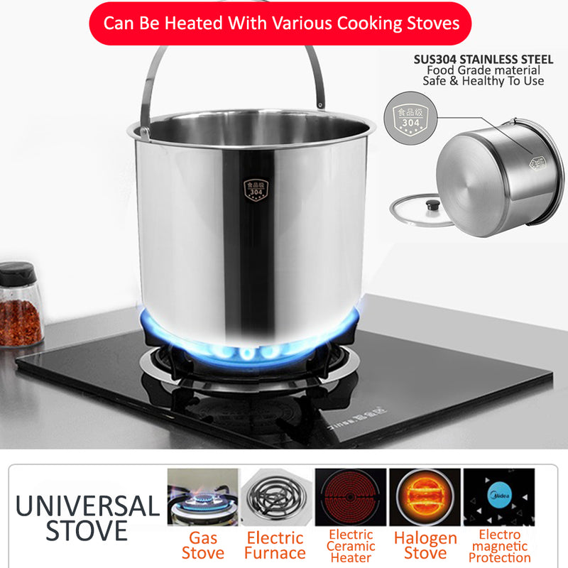 idrop [ 7L ] Stew Pot Roast Insulation Thermal Soup Pot / Periuk Masak Haba / 不锈钢内胆保温汤锅