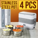 idrop  [ 2 LAYER ] [ 4 Pcs Pot ] [ 2L ] Multifunctional Electric Cooking Steamer Portable Lunch Box