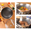 idrop 34CM COOKING PAN WOK - Kitchen Stainless Steel Cookware