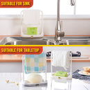 idrop Kitchen Sink Countertop Sponge Soap & Rag Cloth Mini Drainage Storage Rack