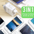 idrop 3 IN 1 Quick Charge 3.0 USB Charging 3-Port Plug ( 1pc )