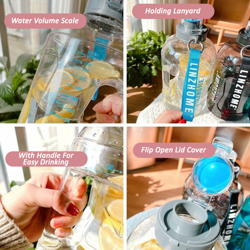 idrop [ 2200ml ] Sports Gym Drinking Water Bottle / Botol Air Minuman Sukan / 2200ML吨吨桶(圆)(塑料水壶)