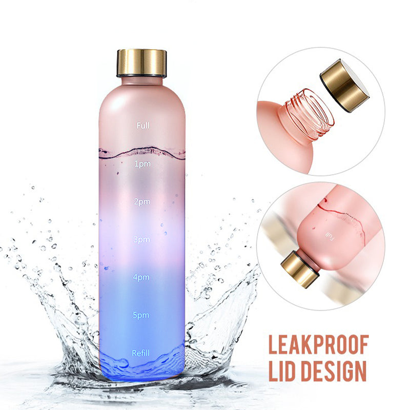 idrop [ 1000ml ]  Tritan Gradient Color Drinking Bottle Time Management / Botol Minuman Urus Masa / 新品渐变色时间刻度杯(塑料 水壶)1000ML
