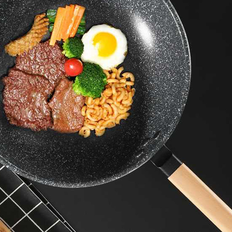 idrop 34CM - GD TRENDY Kitchen Cooking Wok Frying Pan [ Stone Black ]