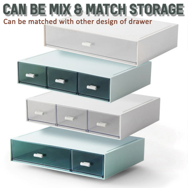 idrop Desktop Table Storage Box / Bekas Kotak Simpanan / 两抽自由配搭层柜