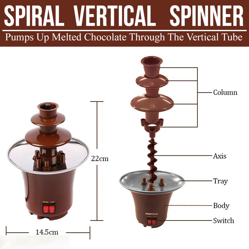 idrop 3 LAYER Mini Chocolate Fondue Fountain Heating Electric Machine (Party)