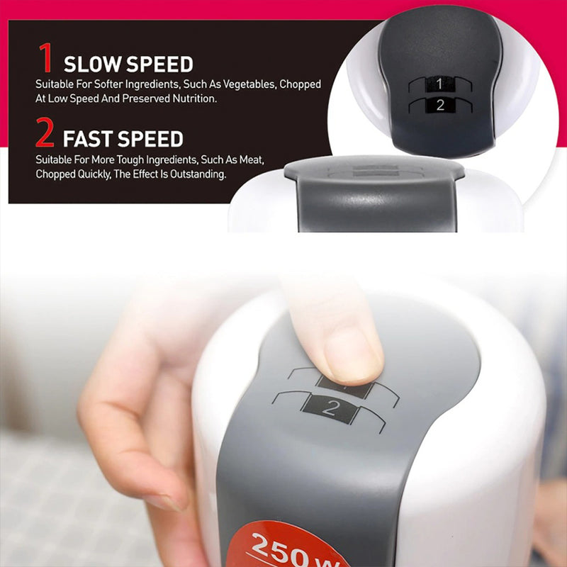 idrop [ SONIFER ] 2 IN 1 Double Layer Food Chopper Blender Dual Speed 250W / Pengisar Makanan Dua dalam Satu / 500+200ML双层碎肉机 [ 200ml + 500ml ]