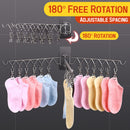 idrop [ 3 Row ] Wall Mounted Folding Drying Rack Stainless Steel / Rak Gantung Pengering Kain Boleh Lipat / 三排21线夹袜架(不锈钢衣架)(盒 装)