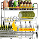 idrop 2 LAYER Kitchen Stainless Steel Sink Shelf Dish Rack Utensils Knife & Cutting Board Storage [ SUS304 ]