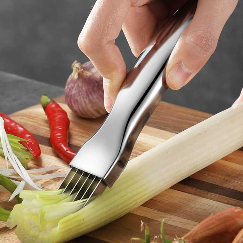 idrop Stainless Steel Vegetables and Scallion Cutter & Slicer / Pisau Bilah Pemotong Sayur / 不锈钢松肉器(不锈钢切葱器