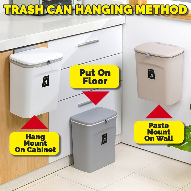 idrop Wall Mounted Hanging Kitchen Household  Waste Bin Trash Can