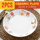 idrop [ 26Pcs ] Ceramic Family Dining Tableware Plateware [ Plate / Rice Bowl / Chopstick / Spoon ]