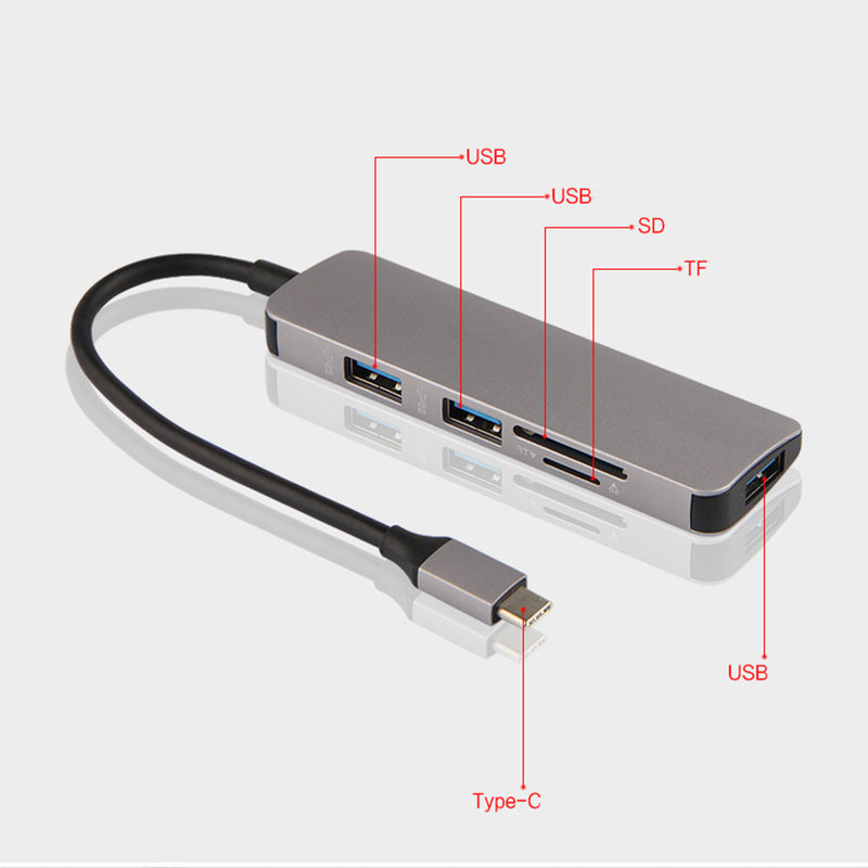idrop USB C to USB 3.0x3 + SD / TF  Card Reader Multifunction Adapter