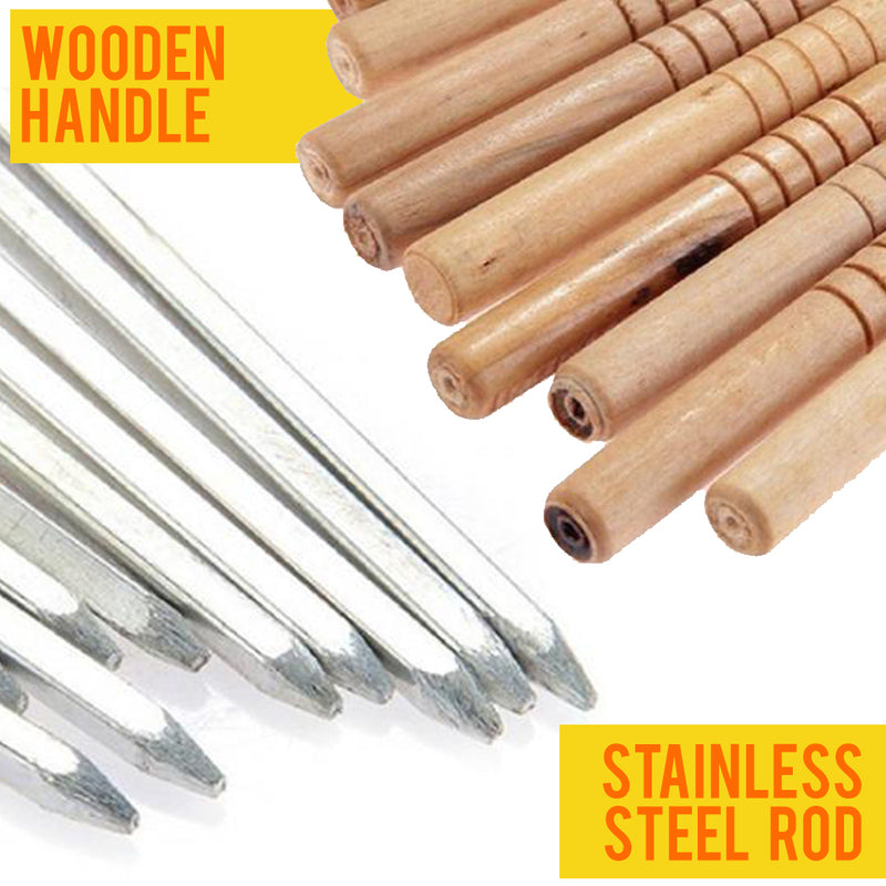 idrop 10pcs Stainless Steel BBQ Skewer Stick Barbecue Rod [ 30cm ]