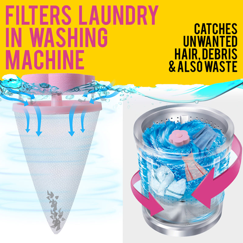 idrop Washing Machine Laundry Flower Floating Waste Debris Hair Filter Cleaner [ 1pc ]
