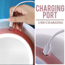 idrop Portable Multistorage Cosmetic Makeup Storage Compartment with LED Light Vanity Mirror